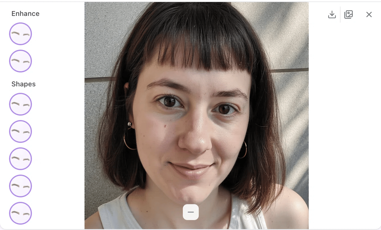 AI-powered eyebrow shape analysis and enhancement visualization